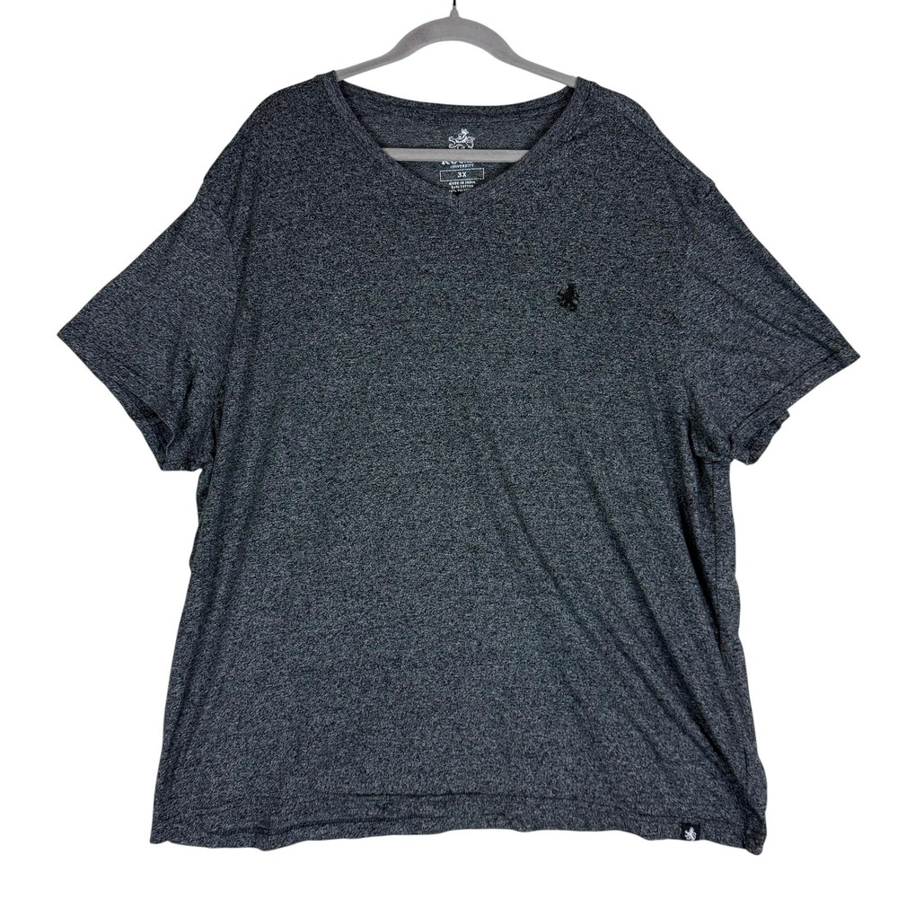 Rugby University Shirt Mens 3XL Gray Heather V Neck Short Sleeve Tagless Tee